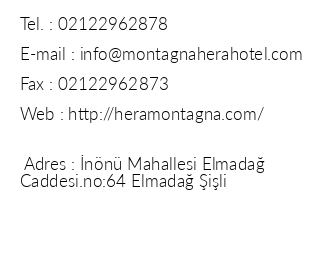 Montagna Hera Hotel iletiim bilgileri